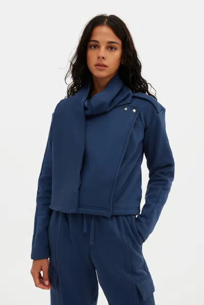 Girlfriend Collective Sargasso Jaya Scarf Sweatshirt In Blue