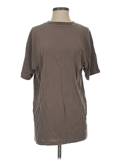 Pre-owned Girlfriend Collective Short Sleeve Turtleneck In Brown