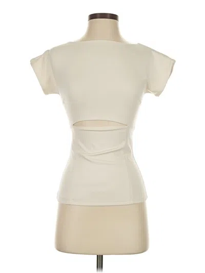 Pre-owned Girlfriend Collective Short Sleeve Turtleneck In Ivory