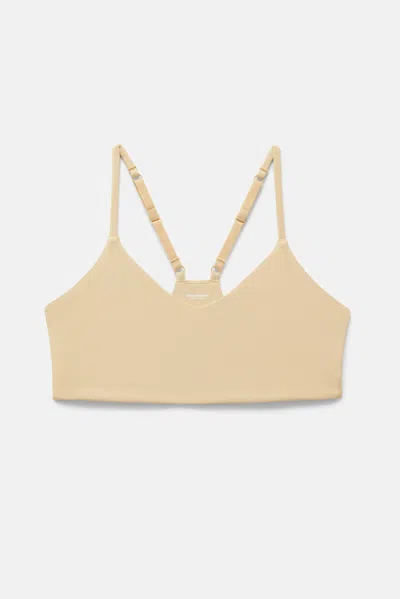 Girlfriend Collective Silk V Neck Bralette In Multi