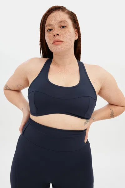 Girlfriend Collective Skyline Connie Curved Bra In Blue
