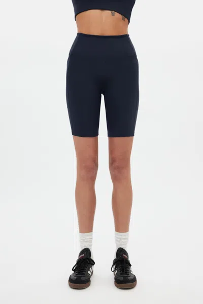 Girlfriend Collective Skyline High-rise Pocket Bike Short In Blue