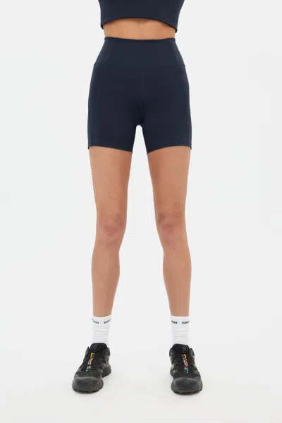 Girlfriend Collective Skyline High-rise Run Short In Blue