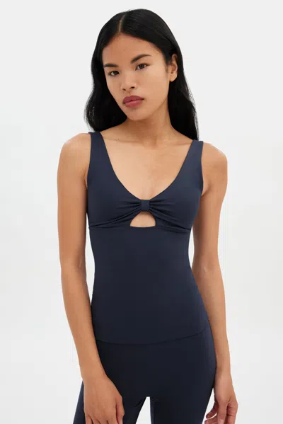 Girlfriend Collective Skyline Meredith Bow Tank In Black