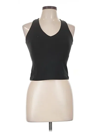 Pre-owned Girlfriend Collective Sleeveless Top Black Halter Neckline Tops