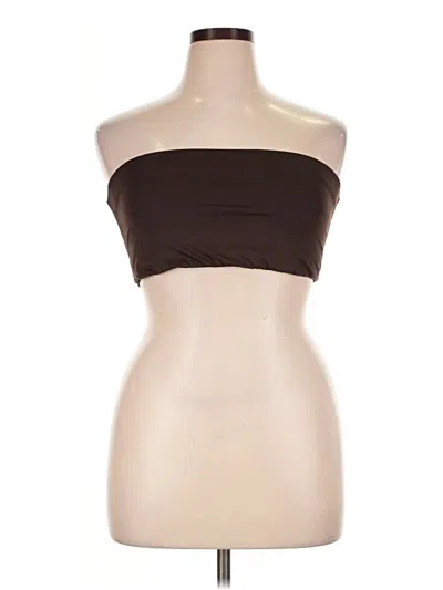 Pre-owned Girlfriend Collective Sleeveless Top Brown Strapless Neckline Tops