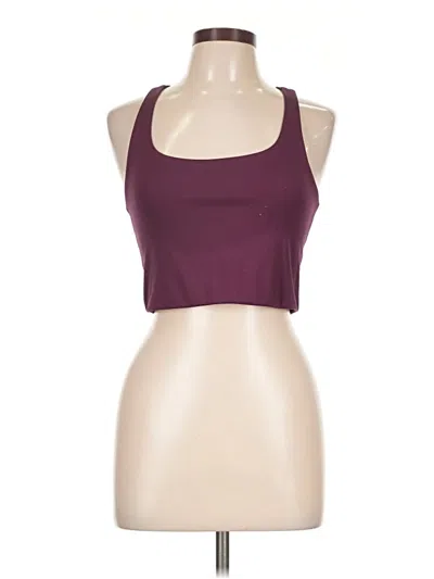 Pre-owned Girlfriend Collective Sleeveless Top Burgundy Halter Neckline Tops