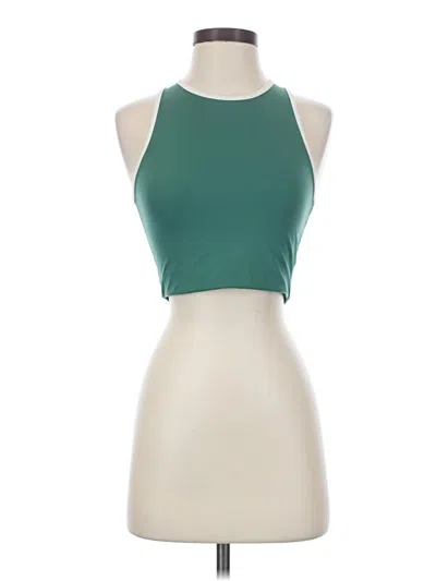 Pre-owned Girlfriend Collective Sleeveless Top Green Halter Neckline Tops