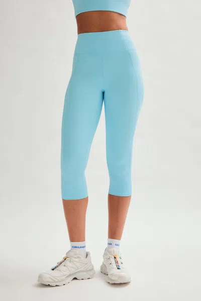 Girlfriend Collective Snowcap Compressive High-rise Capri In Blue