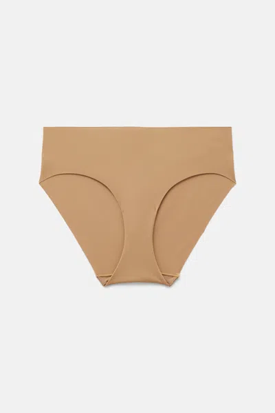 Girlfriend Collective Suede Sport Brief In Brown