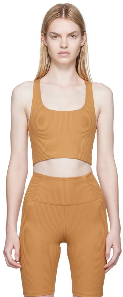Girlfriend Collective Tan Paloma Sport Bra In Toffee