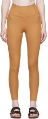 Girlfriend Collective Tan Rib High-rise Leggings In Toffee