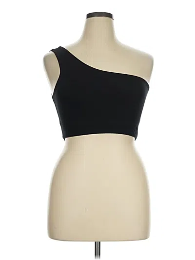 Pre-owned Girlfriend Collective Tank Top Black One Shoulder Neckline Tops