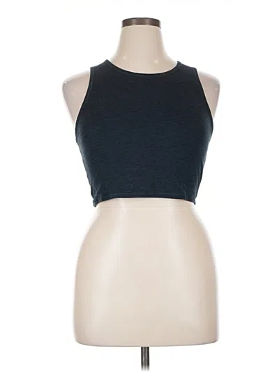 Pre-owned Girlfriend Collective Tank Top Blue Halter Neckline Tops