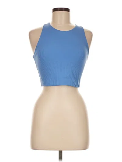 Pre-owned Girlfriend Collective Tank Top Blue Halter Neckline Tops