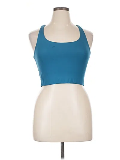 Pre-owned Girlfriend Collective Tank Top Blue Halter Neckline Tops