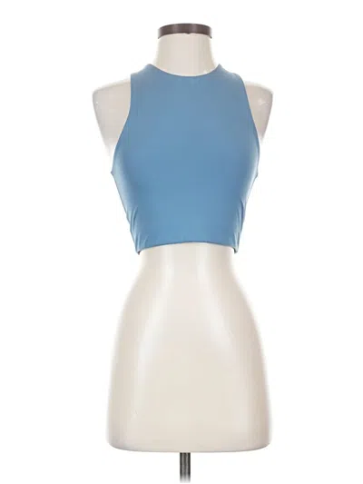 Pre-owned Girlfriend Collective Tank Top Blue Halter Neckline Tops