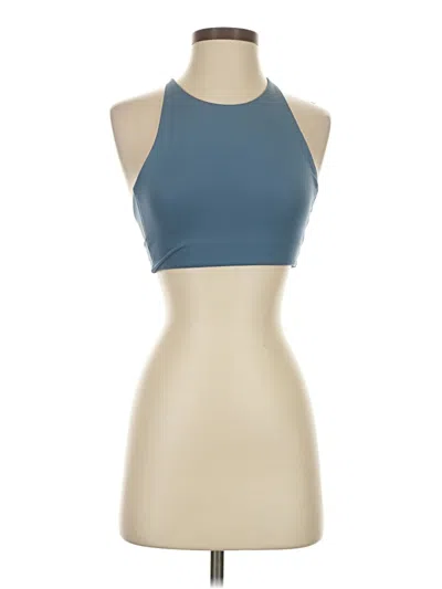 Pre-owned Girlfriend Collective Tank Top Blue Halter Neckline Tops