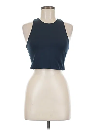 Pre-owned Girlfriend Collective Tank Top Blue Halter Neckline Tops