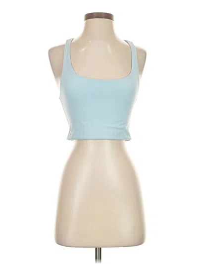 Pre-owned Girlfriend Collective Tank Top Blue Halter Neckline Tops