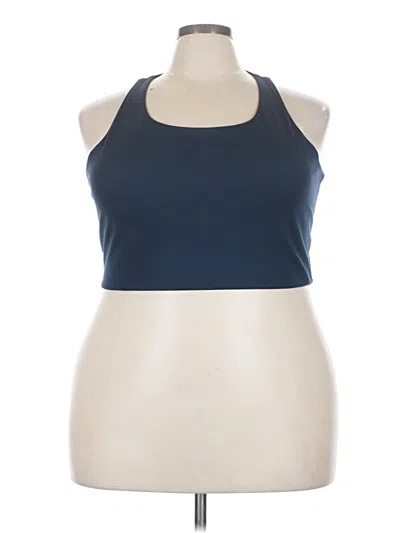 Pre-owned Girlfriend Collective Tank Top Blue Halter Neckline Tops