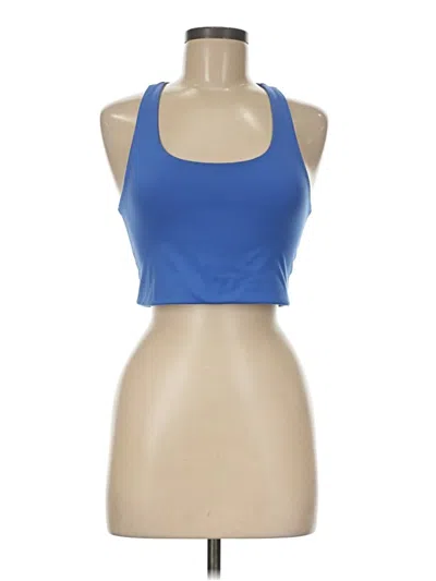 Pre-owned Girlfriend Collective Tank Top Blue Halter Neckline Tops