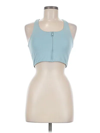 Pre-owned Girlfriend Collective Tank Top Blue Halter Neckline Tops
