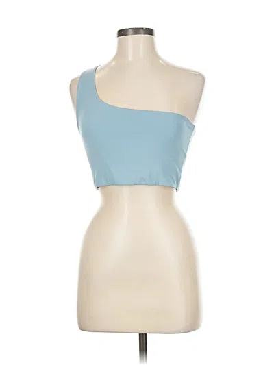 Pre-owned Girlfriend Collective Tank Top Blue One Shoulder Neckline Tops