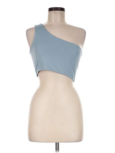 Pre-owned Girlfriend Collective Tank Top Blue One Shoulder Neckline Tops