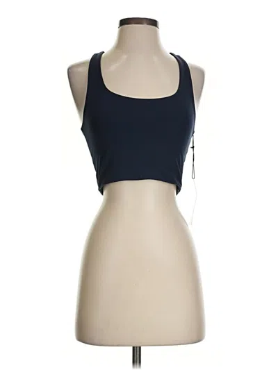 Girlfriend Collective Tank Top Blue Solid Pattern Scoop Neck Tops