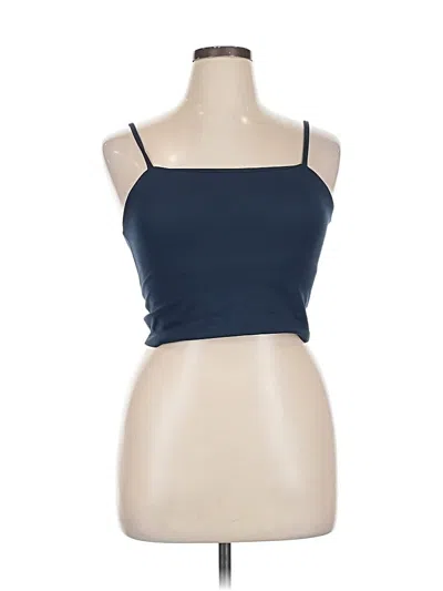 Pre-owned Girlfriend Collective Tank Top Blue Strapless Neckline Tops