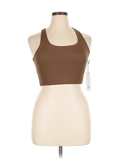 Girlfriend Collective Tank Top Brown Halter Neckline Tops