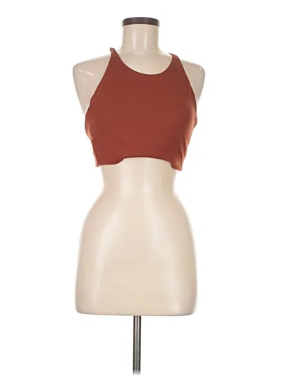 Pre-owned Girlfriend Collective Tank Top Brown Halter Neckline Tops