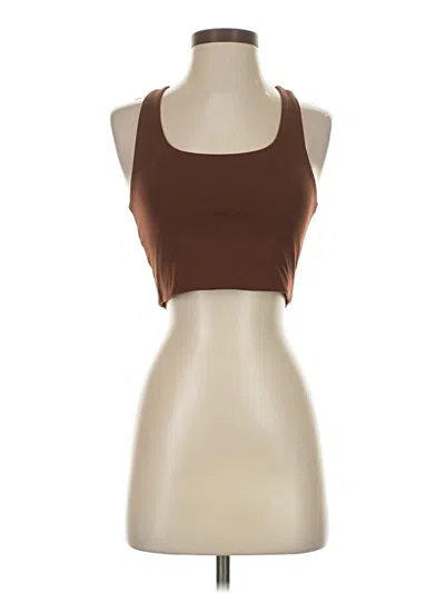 Pre-owned Girlfriend Collective Tank Top Brown Halter Neckline Tops