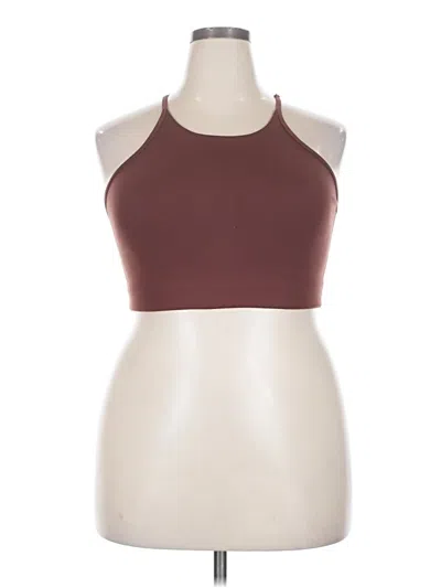 Pre-owned Girlfriend Collective Tank Top Brown Halter Neckline Tops