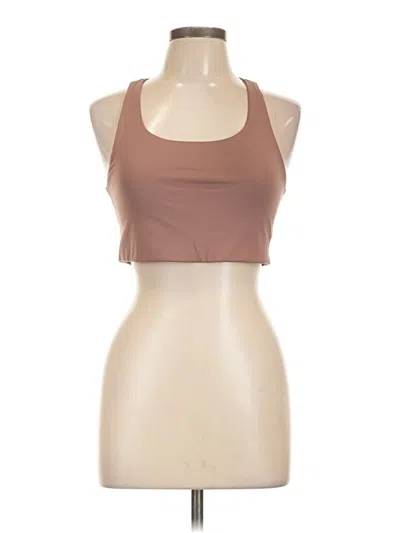 Pre-owned Girlfriend Collective Tank Top Brown Halter Neckline Tops
