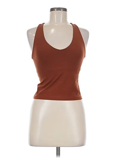 Pre-owned Girlfriend Collective Tank Top Brown Halter Neckline Tops