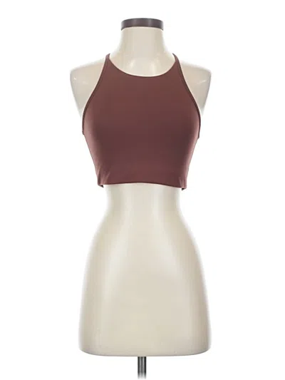 Pre-owned Girlfriend Collective Tank Top Brown Halter Neckline Tops