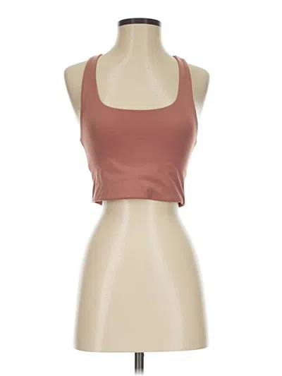 Pre-owned Girlfriend Collective Tank Top Brown Halter Neckline Tops