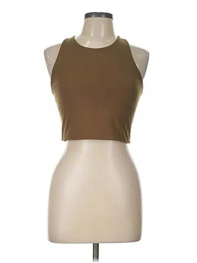 Pre-owned Girlfriend Collective Tank Top Brown Halter Neckline Tops