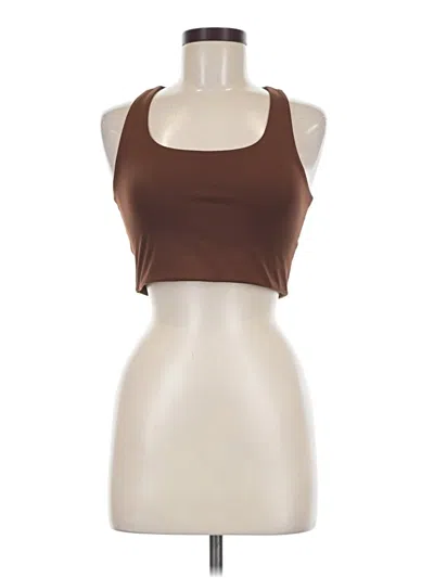Pre-owned Girlfriend Collective Tank Top Brown Halter Neckline Tops