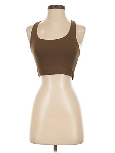 Pre-owned Girlfriend Collective Tank Top Brown Halter Neckline Tops
