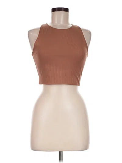 Pre-owned Girlfriend Collective Tank Top Brown Halter Neckline Tops