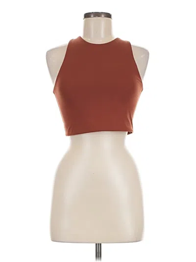 Pre-owned Girlfriend Collective Tank Top Brown Halter Neckline Tops