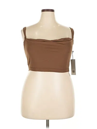 Girlfriend Collective Tank Top Brown Strapless Neckline Tops