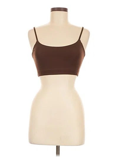 Pre-owned Girlfriend Collective Tank Top Brown Strapless Neckline Tops