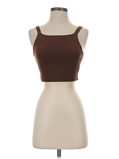 Pre-owned Girlfriend Collective Tank Top Brown Strapless Neckline Tops