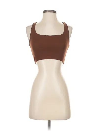 Pre-owned Girlfriend Collective Tank Top Brown Strapless Neckline Tops