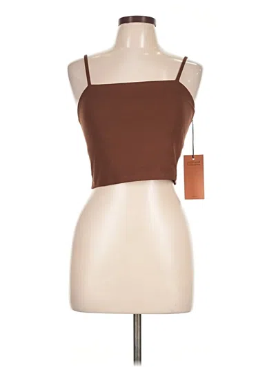 Girlfriend Collective Tank Top Brown Strapless Neckline Tops