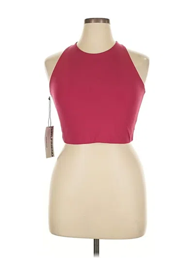 Girlfriend Collective Tank Top Burgundy Halter Neckline Tops
